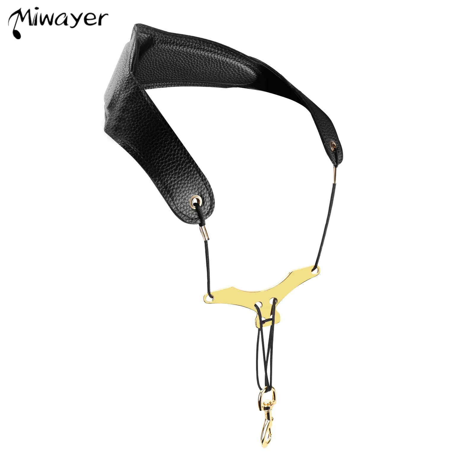 Miwayer Saxophone Neck Strap, Comfortable Leather Neckband with Built
