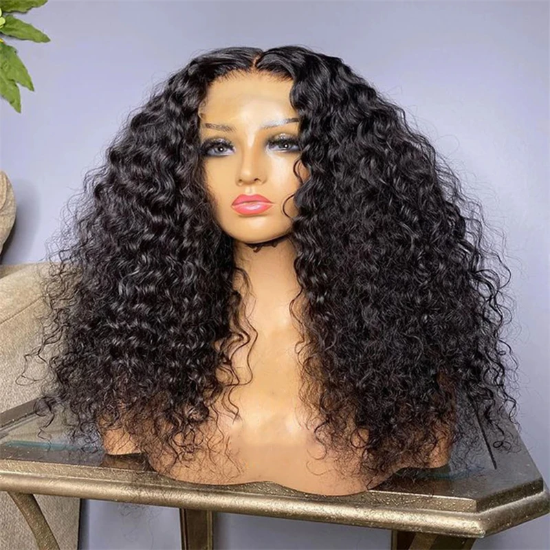 

Soft Preplucked 26Inch Long Black Kinky Curly Lace Front Wig For Black Women Babyhair Heat Resistant Fiber Glueless Wig