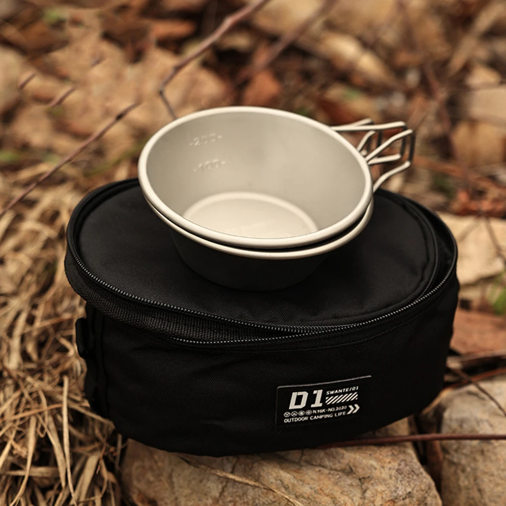 Oxford Cloth Sierra Bowl Storage Bag Portable Sierra Bowl Pouch Handheld Zipper Tableware Protection for Camping Picnic Barbeque