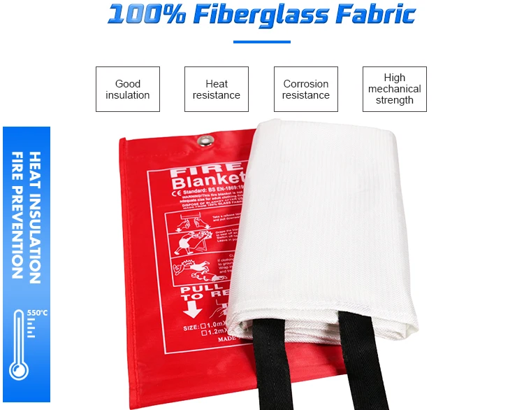 1.2M X 1.2M Fire Blanket for Emergency Safety Fighting Fire Extinguisher Tent Boat Blanket Survival Shelter Cover Resistant