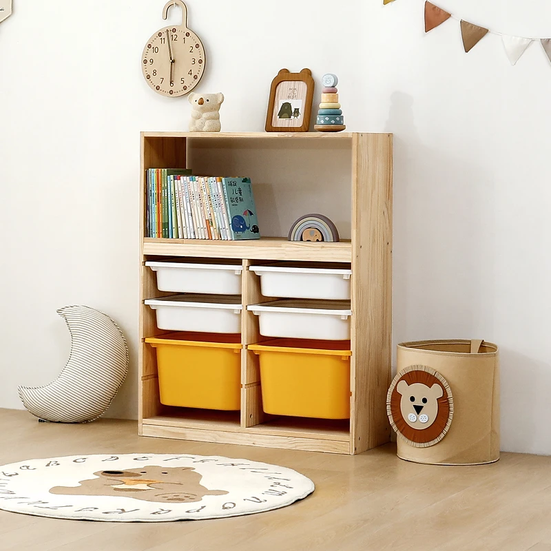 Children's Toy Cabinet Sets Storage Organizer Kids Baby Plastic Trunk Toys Child Save Bookstore Furniture Rack Closet Store