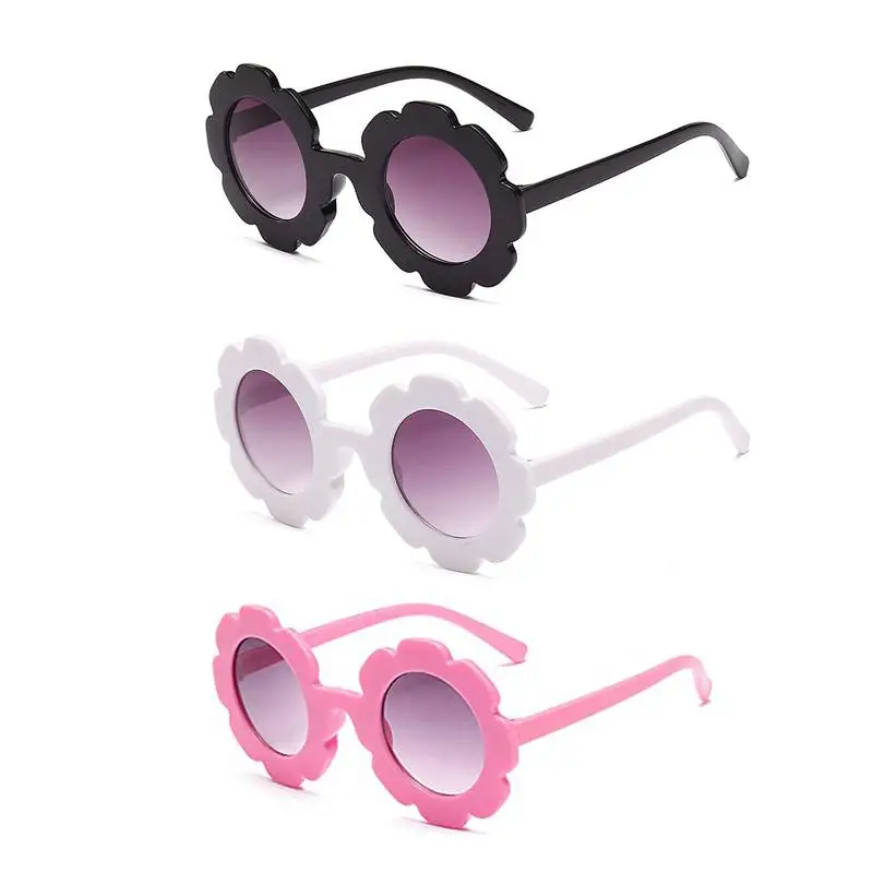 

2 Pairs Cute Baby Girl Sunglasses Sunflower Kids Sunglasses With Glasses Cloth UV 400 Protection Baby Sunglasses With ABS Frame