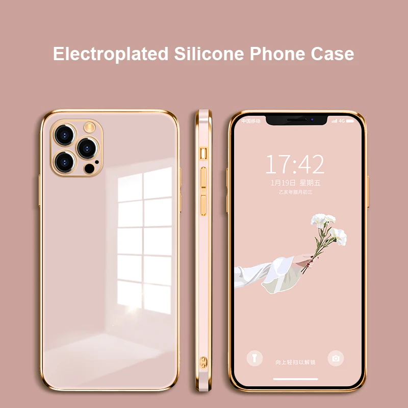 

Electroplated Edge Phone Case For iPhone 15 14 13 12 Mini 11 Pro XS Max XR X 8 7 Plus SE 2022 2020 Soft Silicone Back Cover