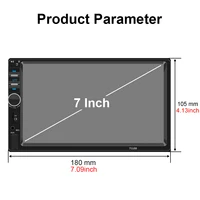 Hippcron 7“ Car Radio 1 Din Multimedia Player Support Carplay Android Auto HD Touch Screen FM AUX Input BT Mirror Link TF Card - Image 6