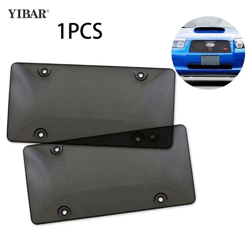 Premium Quality1PC Smoked Clear License Plate Cover Frame Shield Tinted