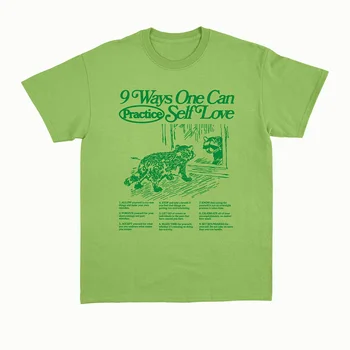 6091 9 Ways Self Love Funny Motivational T-Shirt Loose Short Sleeve Cartoon Cute Animal T Shirt Y2k Streetwear Aesthetic Top 1