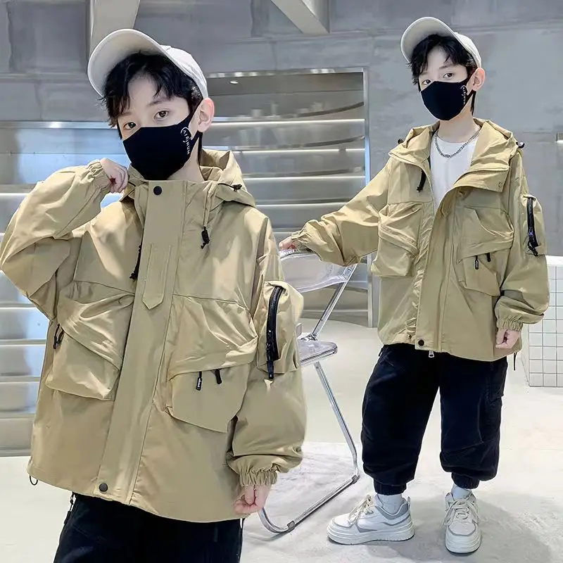 

Children's Clothing Boys Spring And Autumn Windbreaker Jacket 2023 New Style Big Boys Autumn Style Overcoming Top Boys Kids
