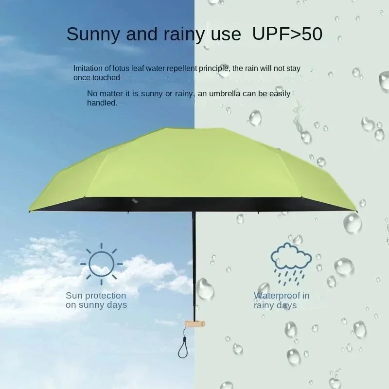 1Pc 55% Off Mini Sun Umbrella Pocket Rain Umbrella Vinyl Folding UV Ultraviolet Protection Sun Shade Pocket Parasol Capsule