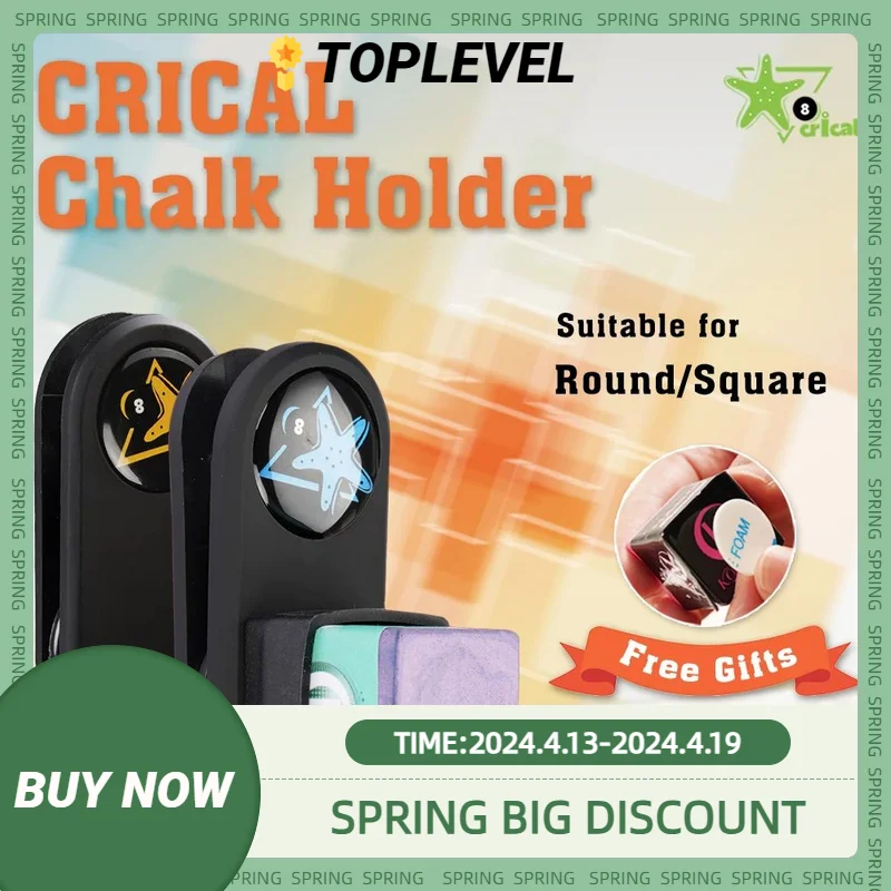 CRICAL-Magnetic Round and Square Chalk Holder for Snooker, Chalk Case, Belt Clip Support, Pool Accessories