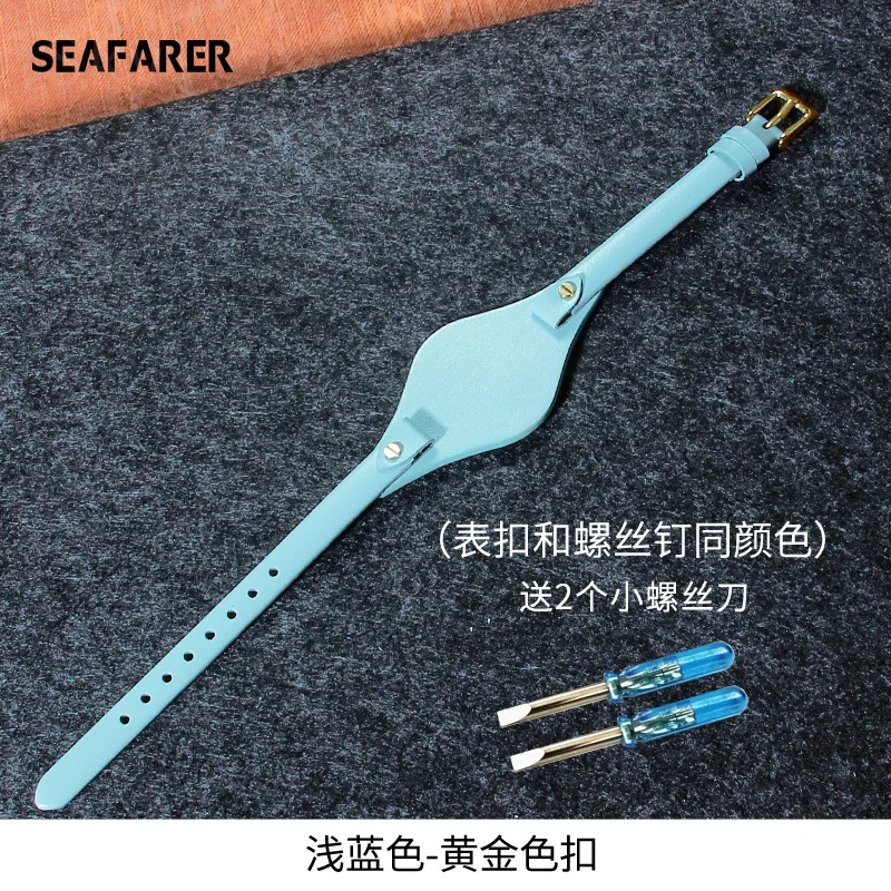 Women's Genuine Cowhide Leather 8mm Watchband - Waterproof & Breathable Strap