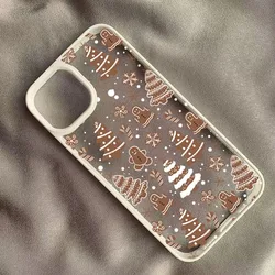Festive Snowman and Christmas Tree Shockproof Clear Phone Case - iPhone 13 (Style 1)