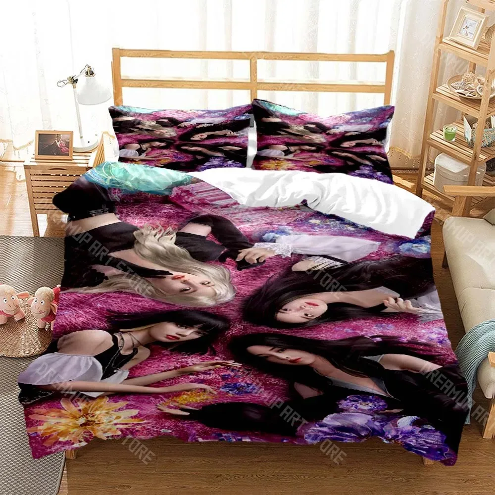 3D Print Fashion Black Top Notch Gril Pink Bedding Set Boys Girl Twin Queen King Size Duvet Cover Pillowcase Bed boys Adult 2