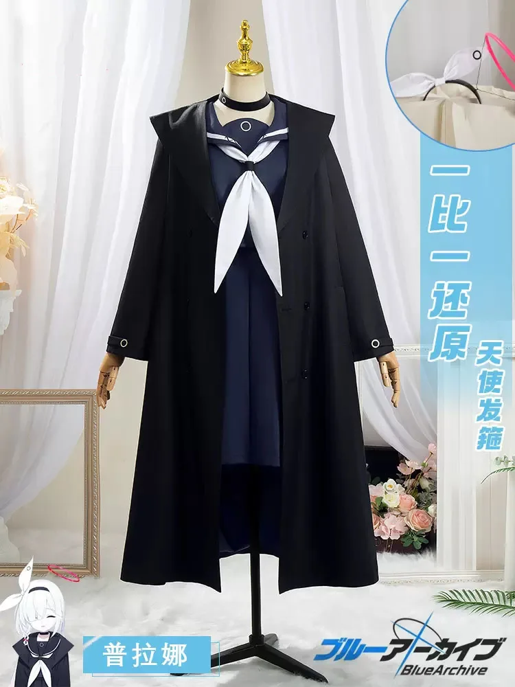 Spots Cos Blue Archive Anime Cosplay Prana Alona Abito Nero Per La Personalizzazione Delle Donne