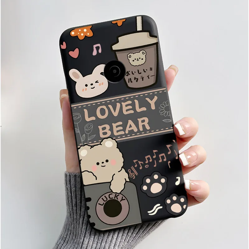 Aesthetic Cute Cat Cartoon Black Silicone Phone Case - Shockproof Protective Bumper