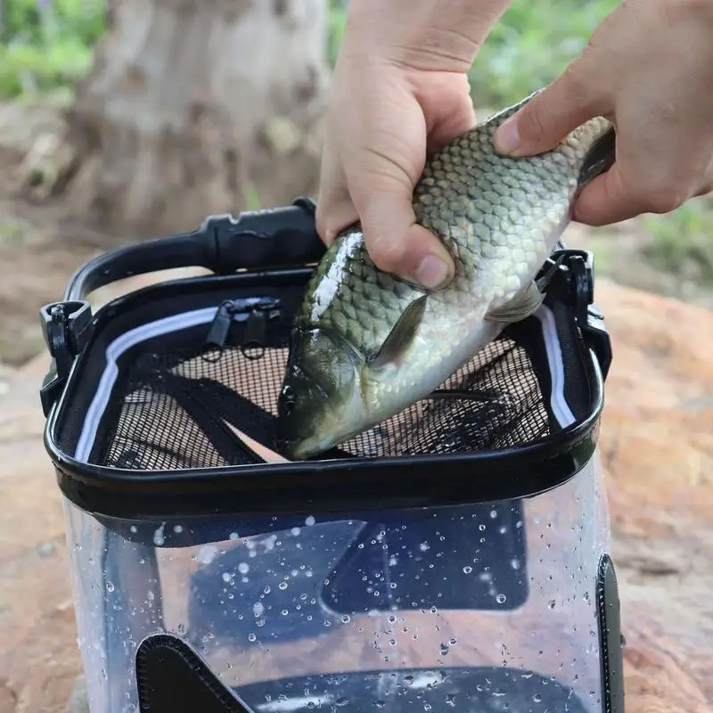 Clear Fishing Bucket Water Storage Bag Foldable Transparent Bucket Small  Water Container Outdoor Bait Keg Fishing Equipment - AliExpress