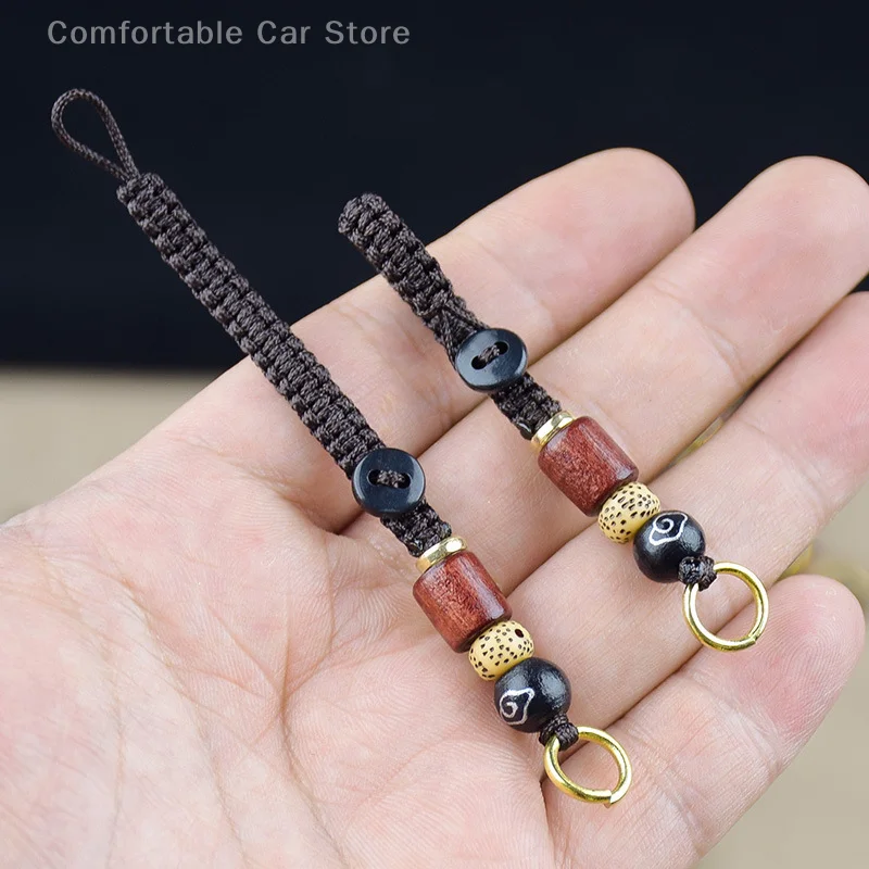 1pc chinesischen Stil Schlüssel zubehör Lanyard geflochtenes Seil Auto Schlüssel bund DIY Xiang yun Seil Schlüssel ring Sandelholz Seil Anhänger – Detail 4