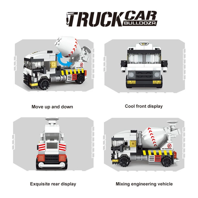중장비 블록 세트로 도시 건설