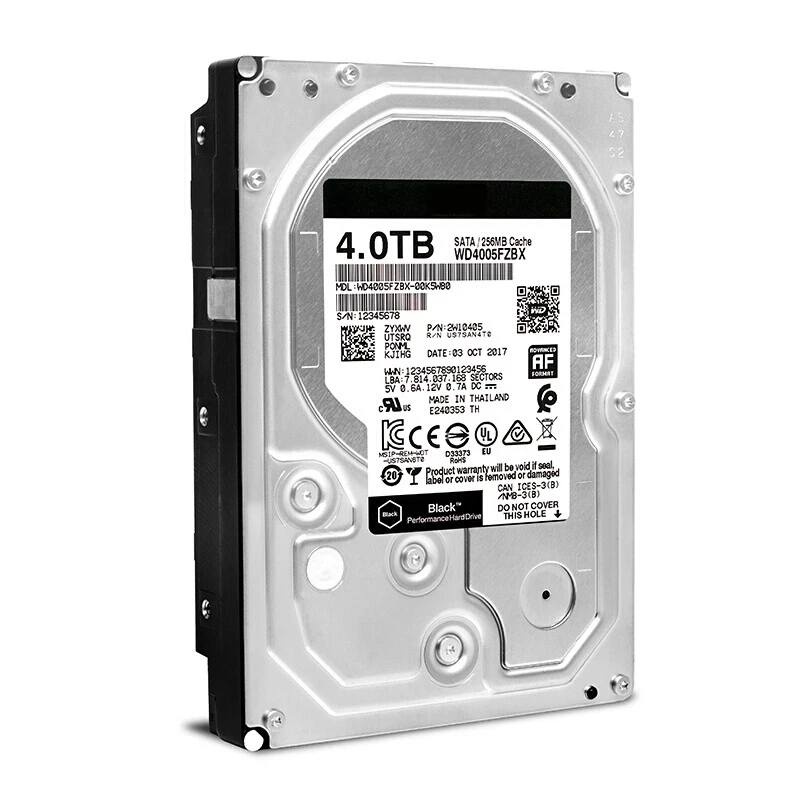 New Original HDD For WD Black 4TB 3.5" SATA 6 Gb/s 256MB 7200RPM For Desktop Computer Hard Disk WD4005FZBX