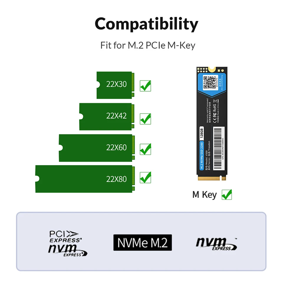 ORICO M.2 NVMe SSD Enclosure Offline Clone 10Gbps USB C Gen2 External Case Hard Drive Disk Dual Bay Port Copy Storage Box Copier
