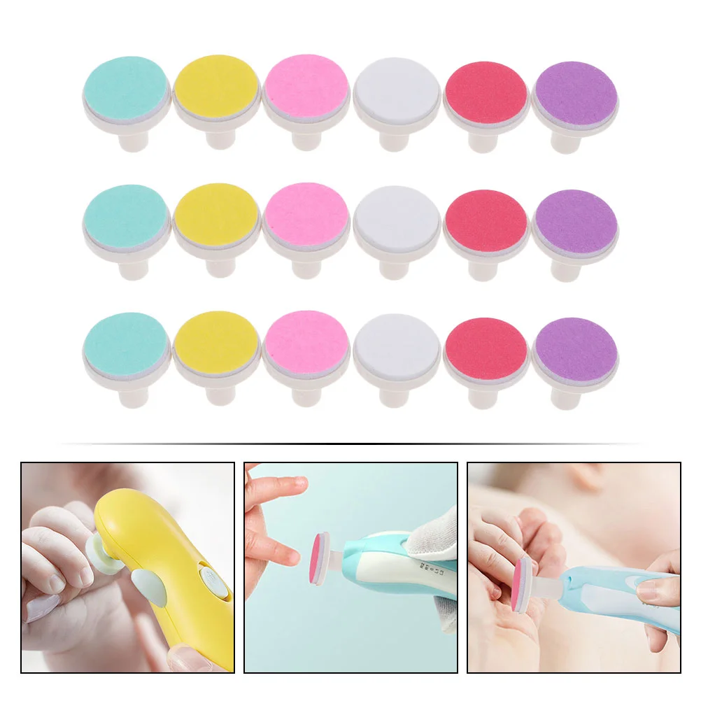Nail Care Kit Nail Trimmer Nail Grinder 18 Pcs Electric Nail File Baby Grinding Care Infant Supply Accessories Newborn Replacement Sandpaper Trimmer Tool Utensils