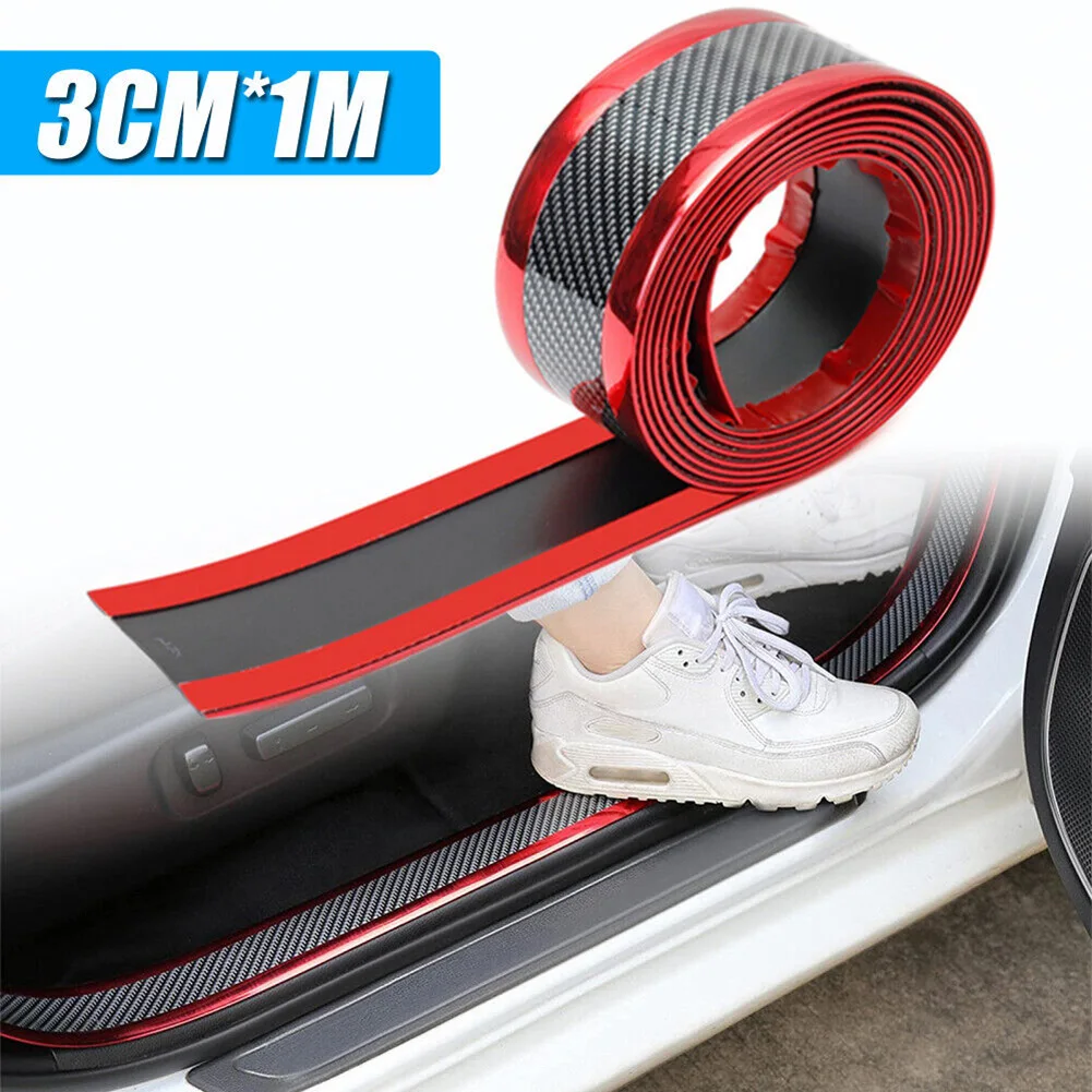 

Car Sticker Anti Scratch Strip Red Car Door Sill Protector Stickers PVC Car Threshold Protection Bumper Film Sticker Accessories