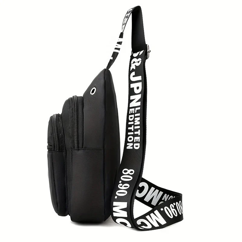Men's backpack with double zippers, shoulder strap, letter pattern, suitable for business travel and photography. - 4