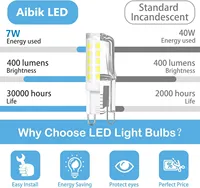 10 шт. G9 светодиодная лампа яркая AC220V 230 В 240 В 7 Вт керамическая светодиодная лампа SMD 2835 теплый/холодный белый прожектор заменяет галогенное светодиодное освещение — изображение 3