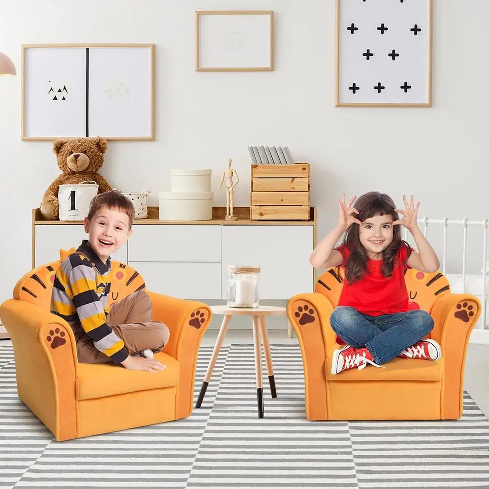 Kids Lion Sofa Armchair Toddler Furniture Lightweight Mini Couch Safe Ergonomic Design Non-Slip Feet Ideal Playroom Reading 6