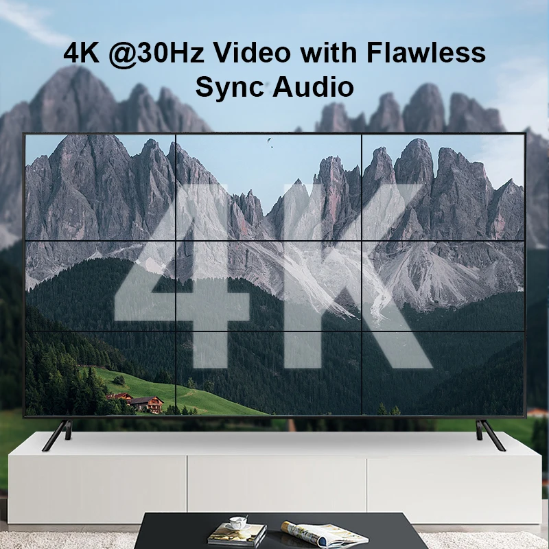Фото Настенный видеоконтроллер 4K, 3x3, 9 экранов, 1x3, 1x4, 2x3, HDMI, ТВ, настенный контроллер, 9-канальный многоэкранный аппарат, процессор №3