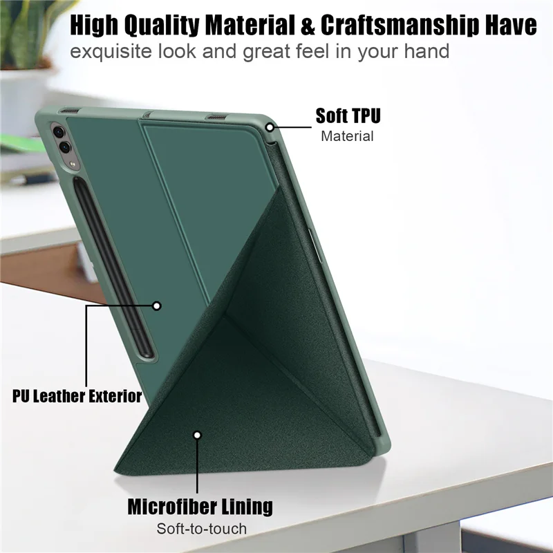 Capa Magnética para Samsung Galaxy Tab s Pen Holder Smart Folding Cover s9 Plus - Imagem 4
