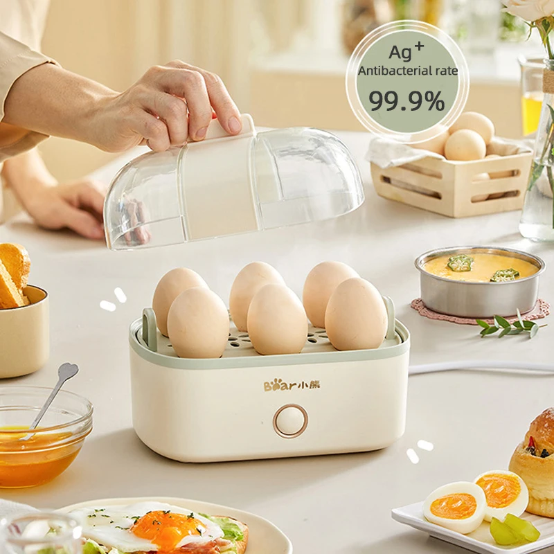 6 Eggs Electric Egg Boiler Egg Custard Steaming Cooker Mini Breakfast Machine Cookers Portable Steamer Food Warmer 200W