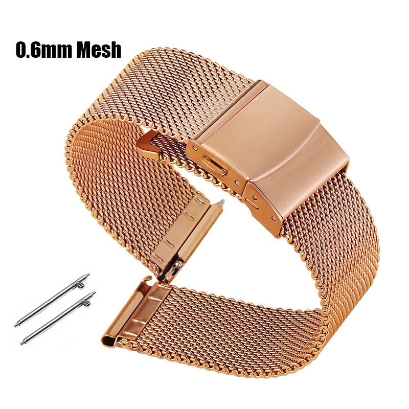 Premium Stainless Steel Mesh Milanese Watch Strap - Versatile Sizing Options
