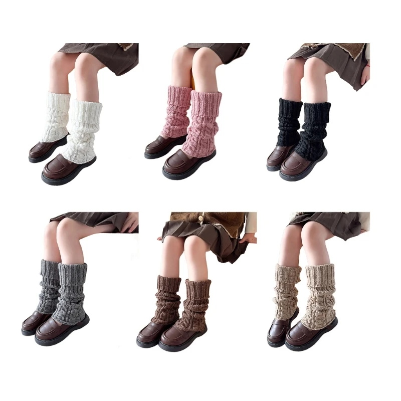 Girl Knee High Socks for Dress Toddler Winter Slouchy Socks Thicken Leg Warmers christmas baby leg warmers girl knee high winter knitted leggings toddler boy cotton crawling socks newborn stripe kneecap sock