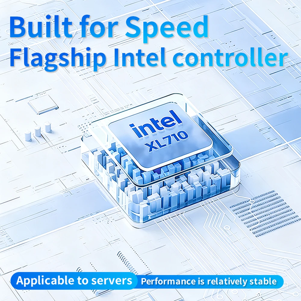 X710-QDA2 듀얼 포트 40GbE QSFP+ NIC 저지연 SR-IOV PCIe 3.0 x8 네트워크 카드 데이터 센터 HPC AI용