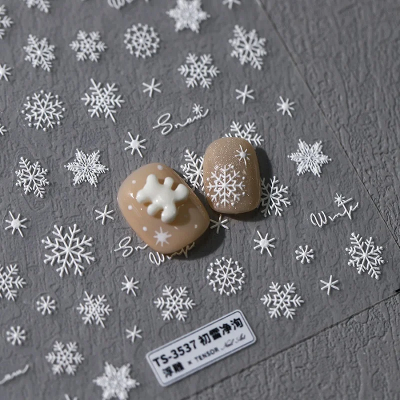 

[Meow.Sensei] Snowflake Nail Stickers Thin Transparent Adhesive Nail Sticker Nail Jewelry TS-3537 Early Snow Cleaning...