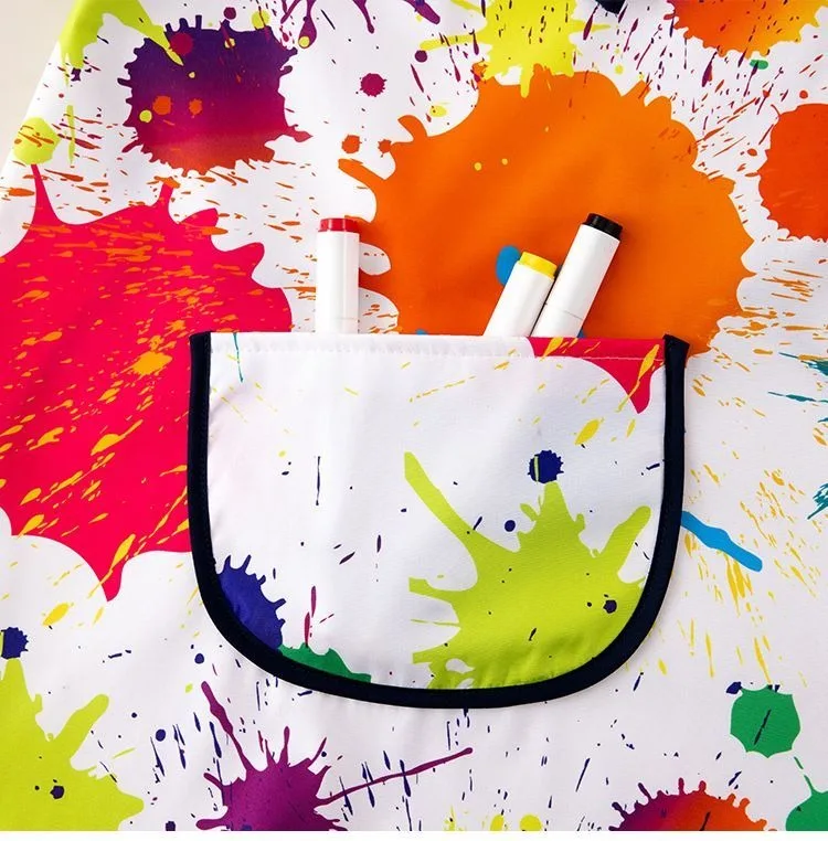 Kids Painting Smocks Waterproof Art Color Apron For Children Painting Aprons Sleeveless Dressing Cloth School Studying Uniforms