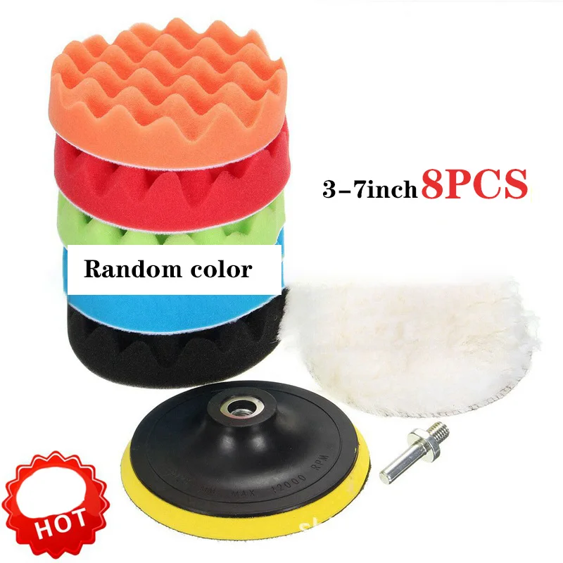 

3inch Car Polishing Disc 11Pcs/Set Self-Adhesive Buffing Waxing Sponge Wool Wheel Polishing Pad For Car Polisher Drill Adapter