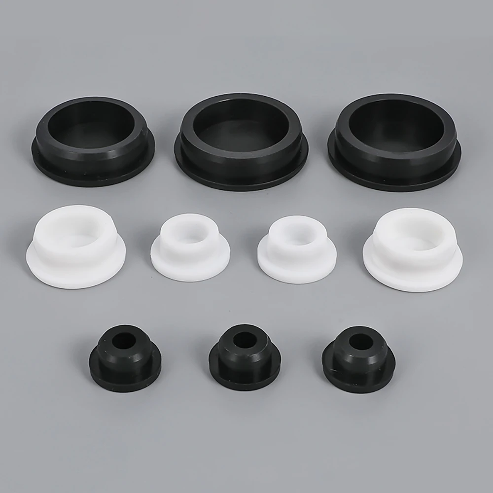 PLASTIC END CAP ROUND COVER 5mm 10mm 15mm PLUG INSERT HOLE TUBE BLACK SCREW PIPE