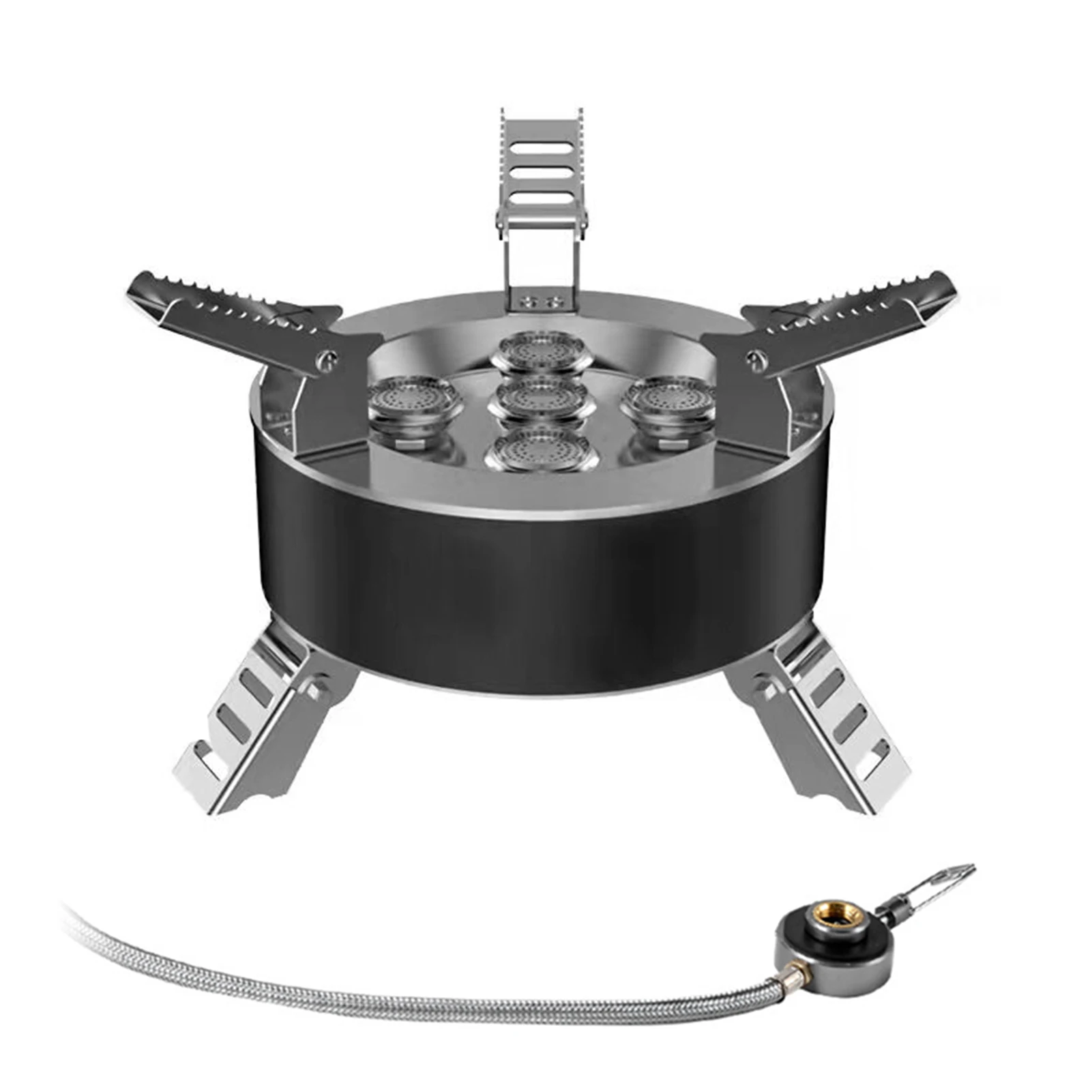 

12800W Camping Gas Stove Windproof 5-burner Gas Stove Portable Foldable Backpacking Stove for Outdoor Fishing Hiking Traveling