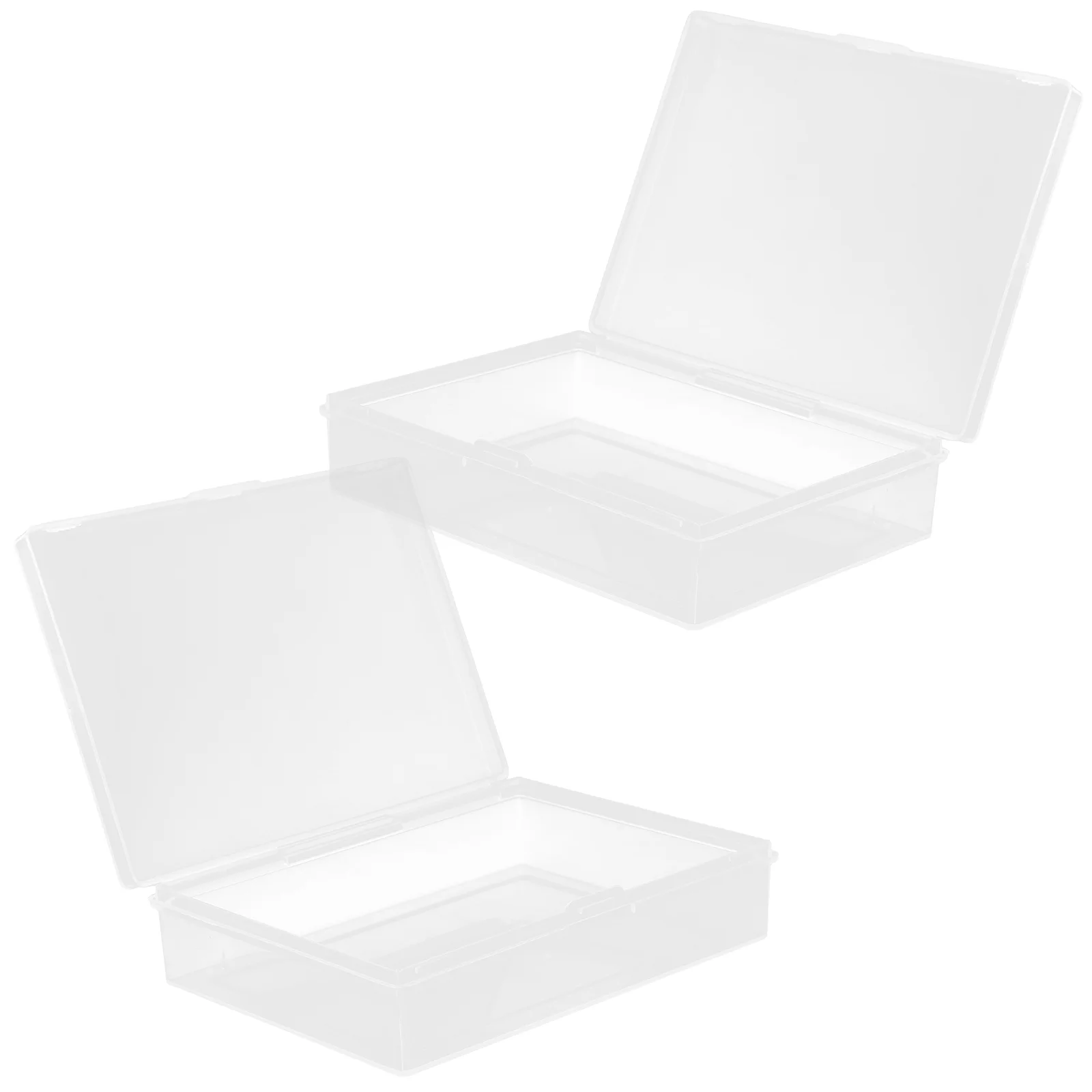 2 Pcs Blank Cards Transparent Storage Box for Playing Cards Plastic Holders Boxes Packing Cases Game Container Organizer Deck 12 pcs price tag holder clips plastic sign clip price cards clip price tag display holders clip on sign holder