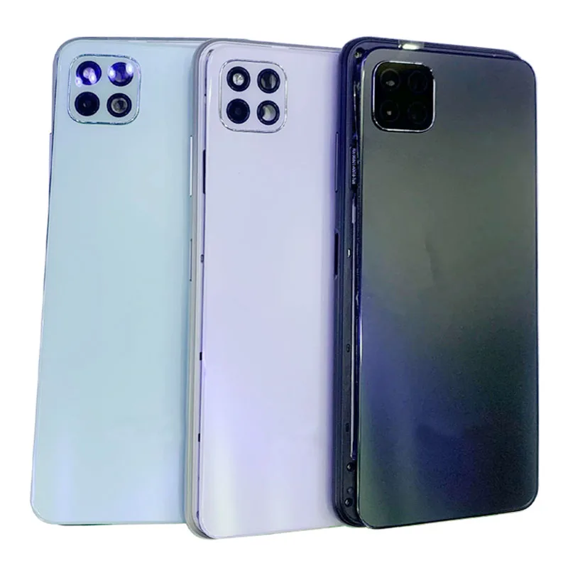 Rear Door Battery Cover Housing Case For Samsung A22 5G A226 Back Cover with Middle Frame Camera Lens Logo Repair Parts