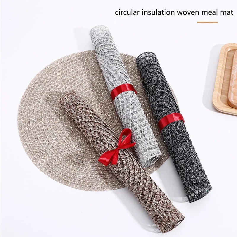 2piecePackRoundInsulatedPlacematDiameter1496in38cmPETeslin