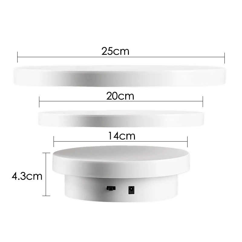 Rotating Display Stand Rotating Turntable Plate 3 in 1 Electric Turntable 360&deg;Rotating Display Photography Turntable USB Charging Display Stand Swivel Plates for Video Shooting