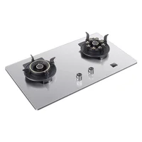Gas Stove Double Stove Can Flip High Firepower Household Built-in Stove Tempered Glass Electronic Pulse Ignition 1