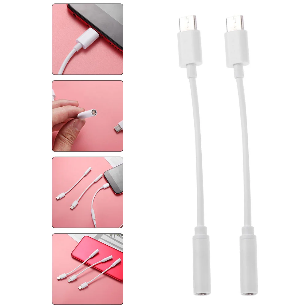 

2Pcs Type- to 3 5MM Adapter Type- to Headphones Converter Data Cable