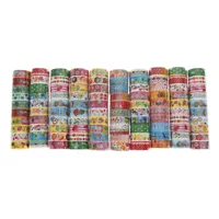 10pcs Adhesive Sticker 250x1.5cm DIY Washi Tape Cartoon Pattern Decorative Craft for Gift Wrapping Scrapbook School Supplies 1