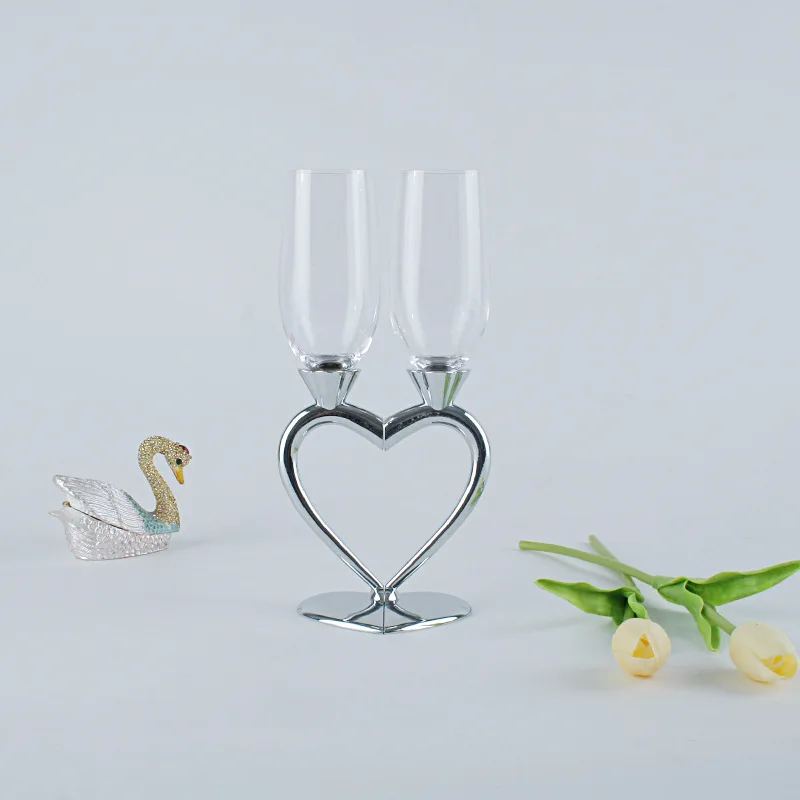 

Heart-shaped Crystal Champagne Set Pair Glass Wedding Gift Party Glass Crystal Glass Bar Supplies Goblet Wine Glasses