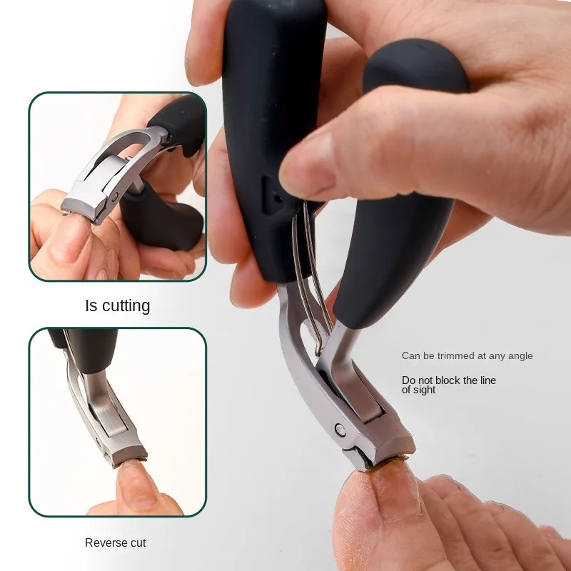 Nail clippers Curved nail clippers with large opening three times anti-splash storage for the elderly thick toenails Heavy duty
