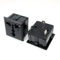 Prise de courant universelle encliquetable à montage sur panneau, prise noire et blanche, US, UK, EU, Euro, AU, 250V, 13A, 1 pièce 2