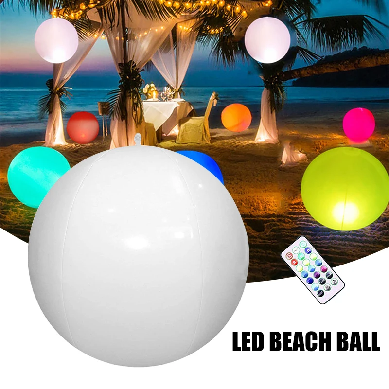 Ballon De Plage LED 40cm – Gonflable, Flottant, Lumineux